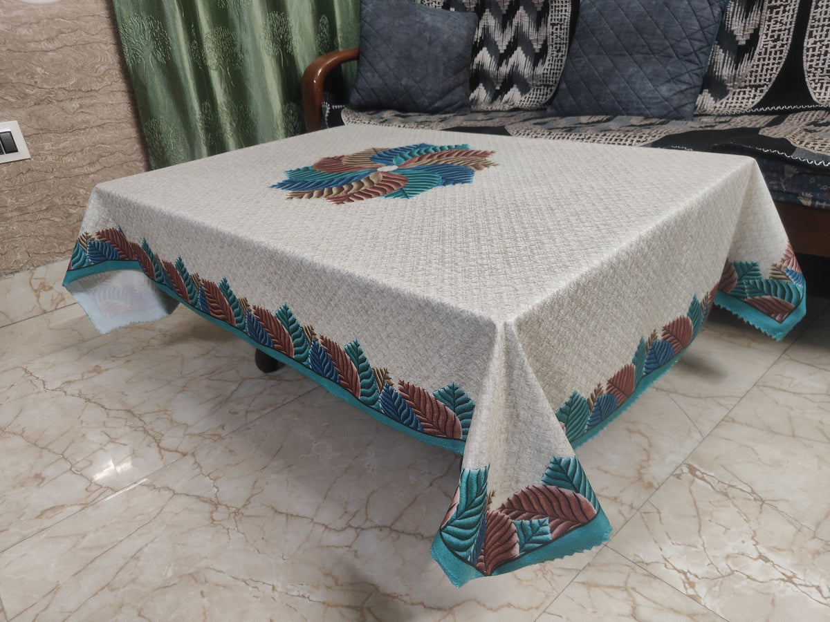 Greenish Rainbow printed cotton table cover in green - image 6