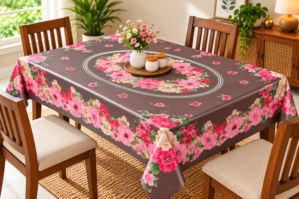 Mopak Decor Jasmine Printed Polyester Table Cover 36x54 - Chocolate