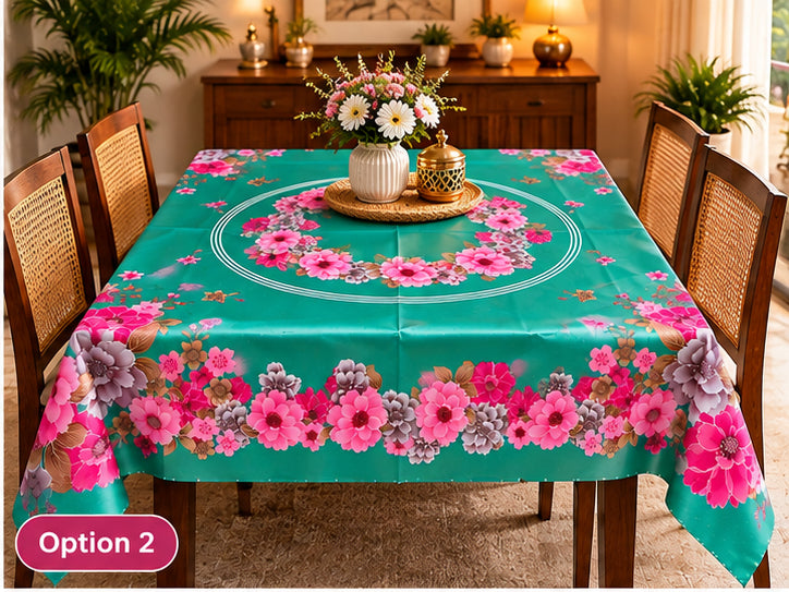 Mopak Decor Jasmine Printed Polyester Table Cover 36x54 - Green