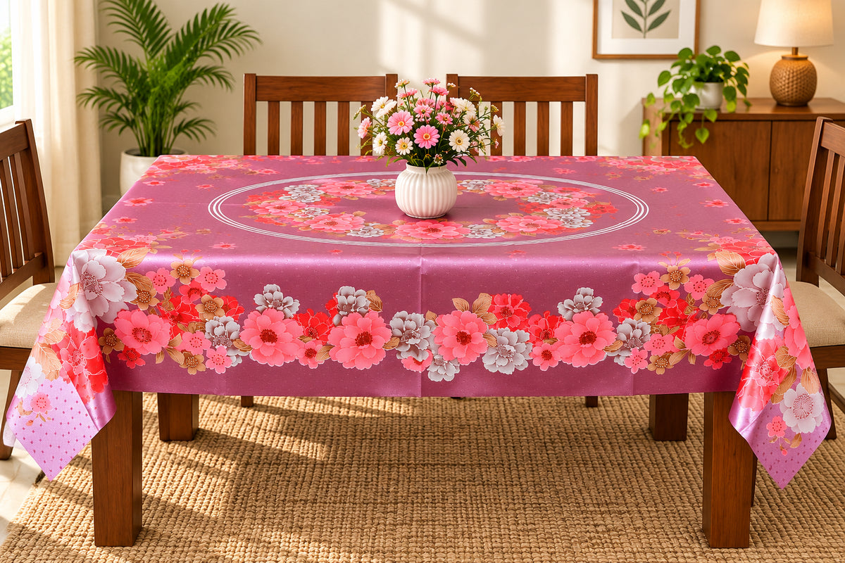 Mopak Decor Jasmine Printed Polyester Table Cover 36x54 - Pink