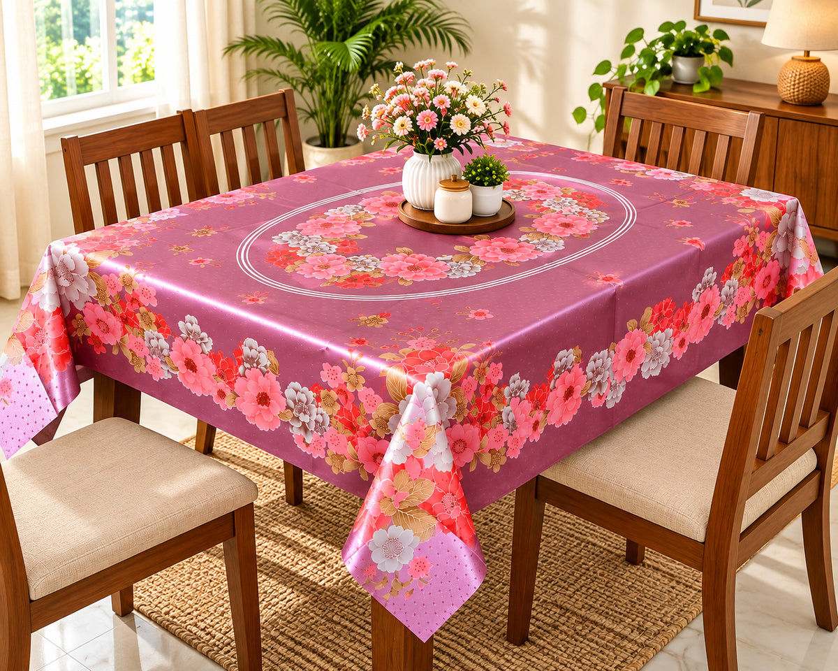 Mopak Decor Jasmine Printed Polyester Table Cover 36x54 - Pink