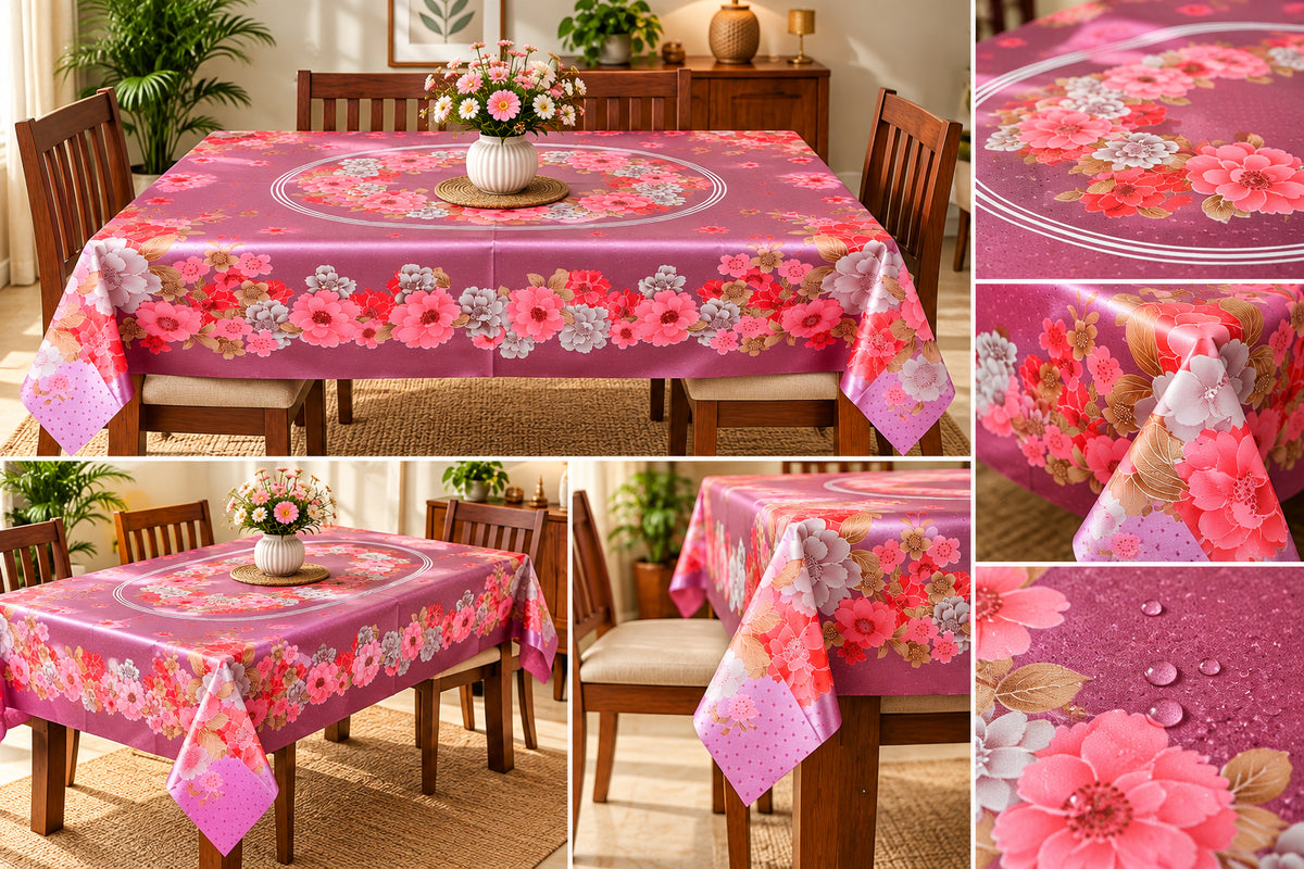 Mopak Decor Jasmine Printed Polyester Table Cover 36x54 - Pink