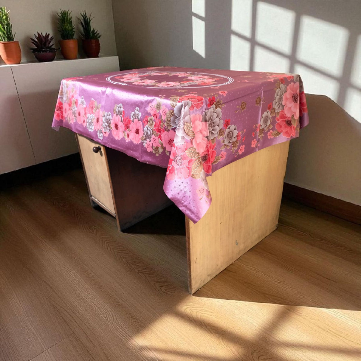 Mopak Decor Jasmine Printed Polyester Table Cover 36x54 - Pink