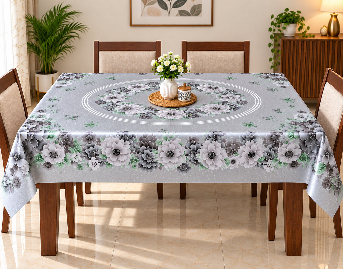 Mopak Decor Jasmine Printed Polyester Table Cover 36x54 - Silver