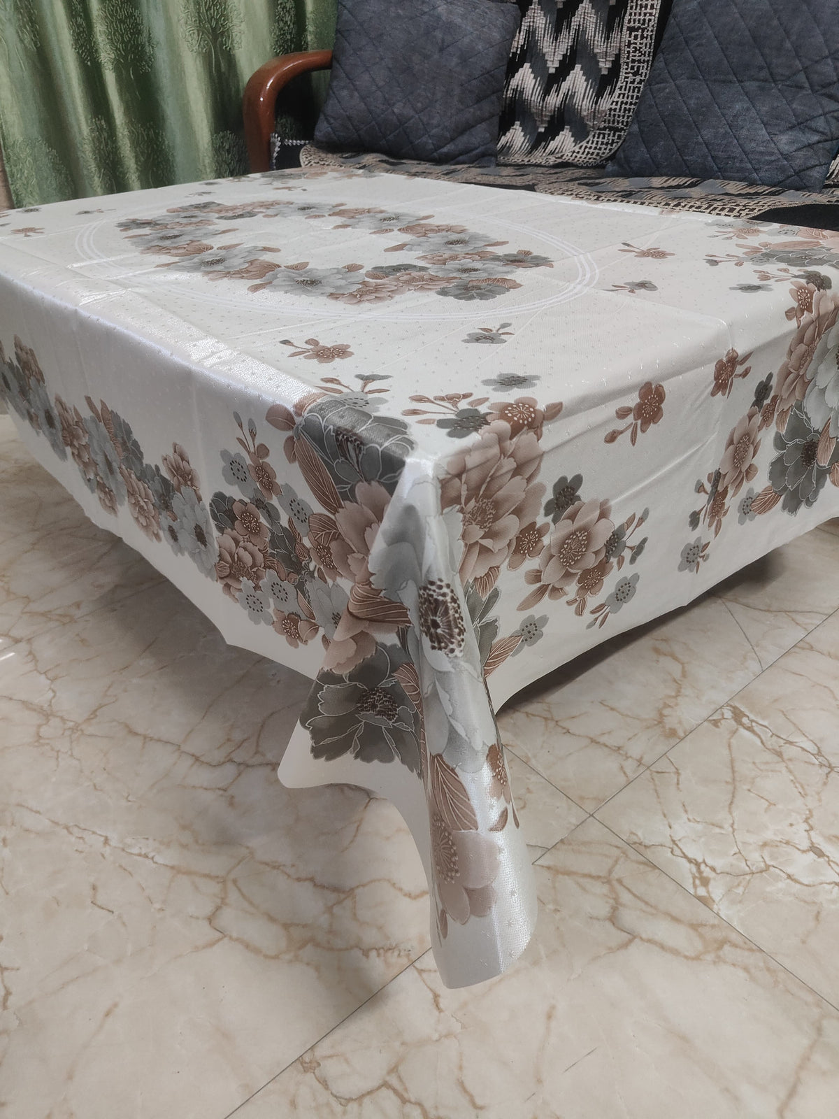 Mopak Decor Jasmine Printed Polyester Table Cover 36x54 - Beige