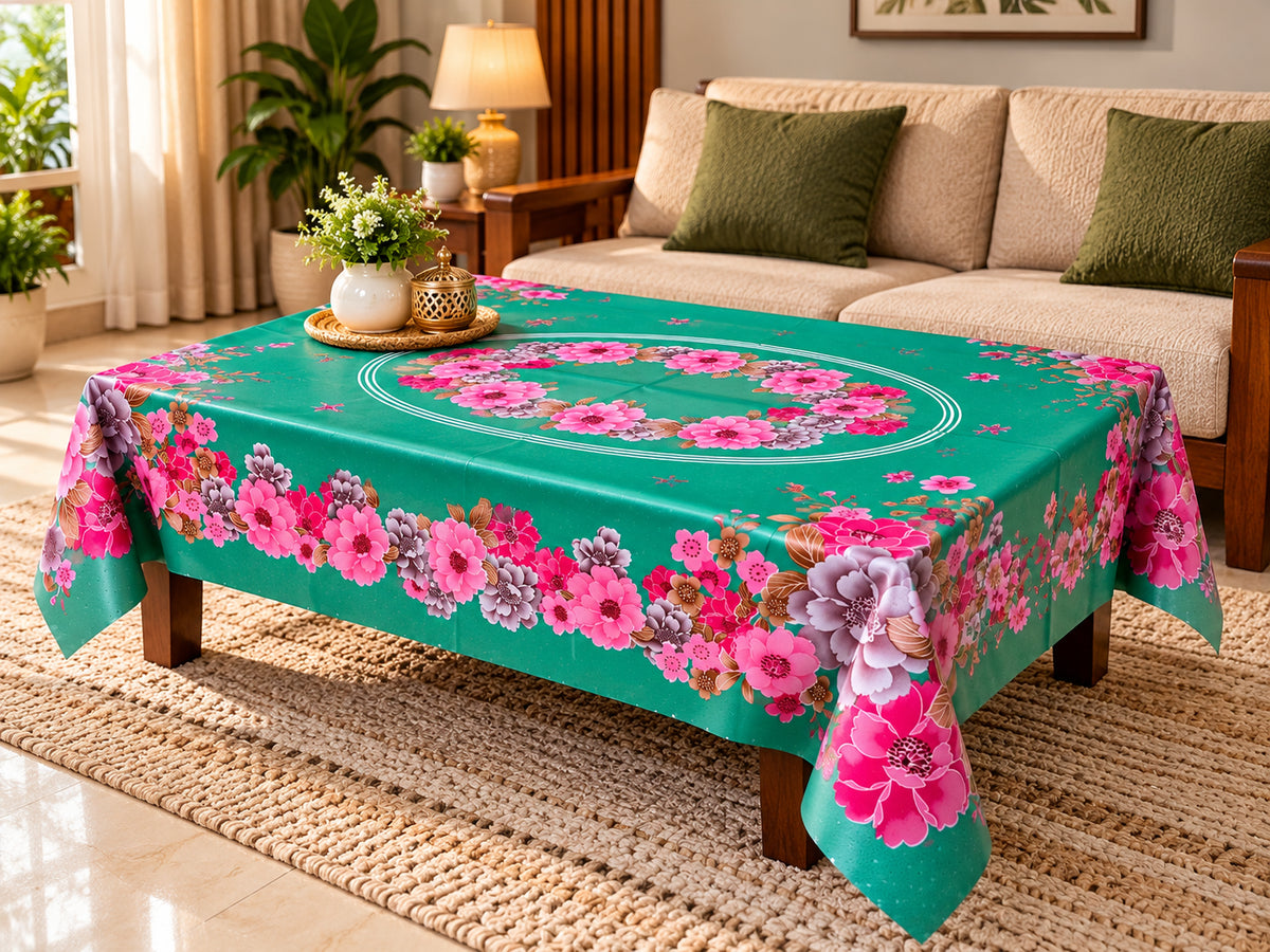 Mopak Decor Jasmine Printed Polyester Table Cover 36x54 - Green