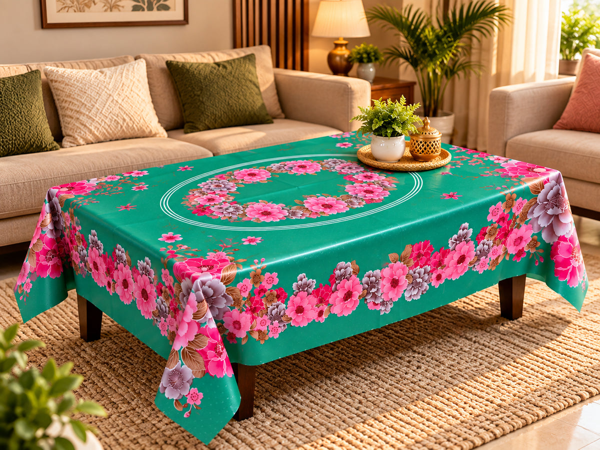 Mopak Decor Jasmine Printed Polyester Table Cover 36x54 - Green