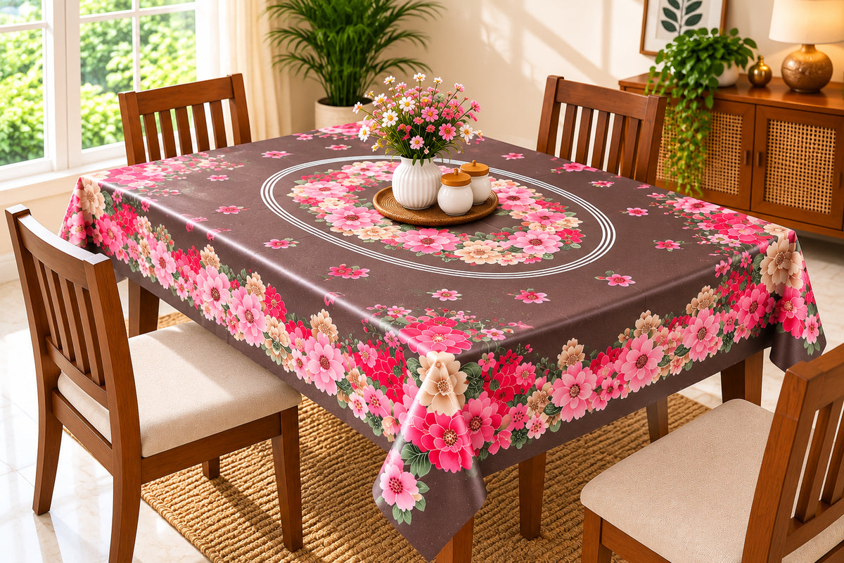 Mopak Decor Jasmine Printed Polyester Table Cover 36x54 - Chocolate