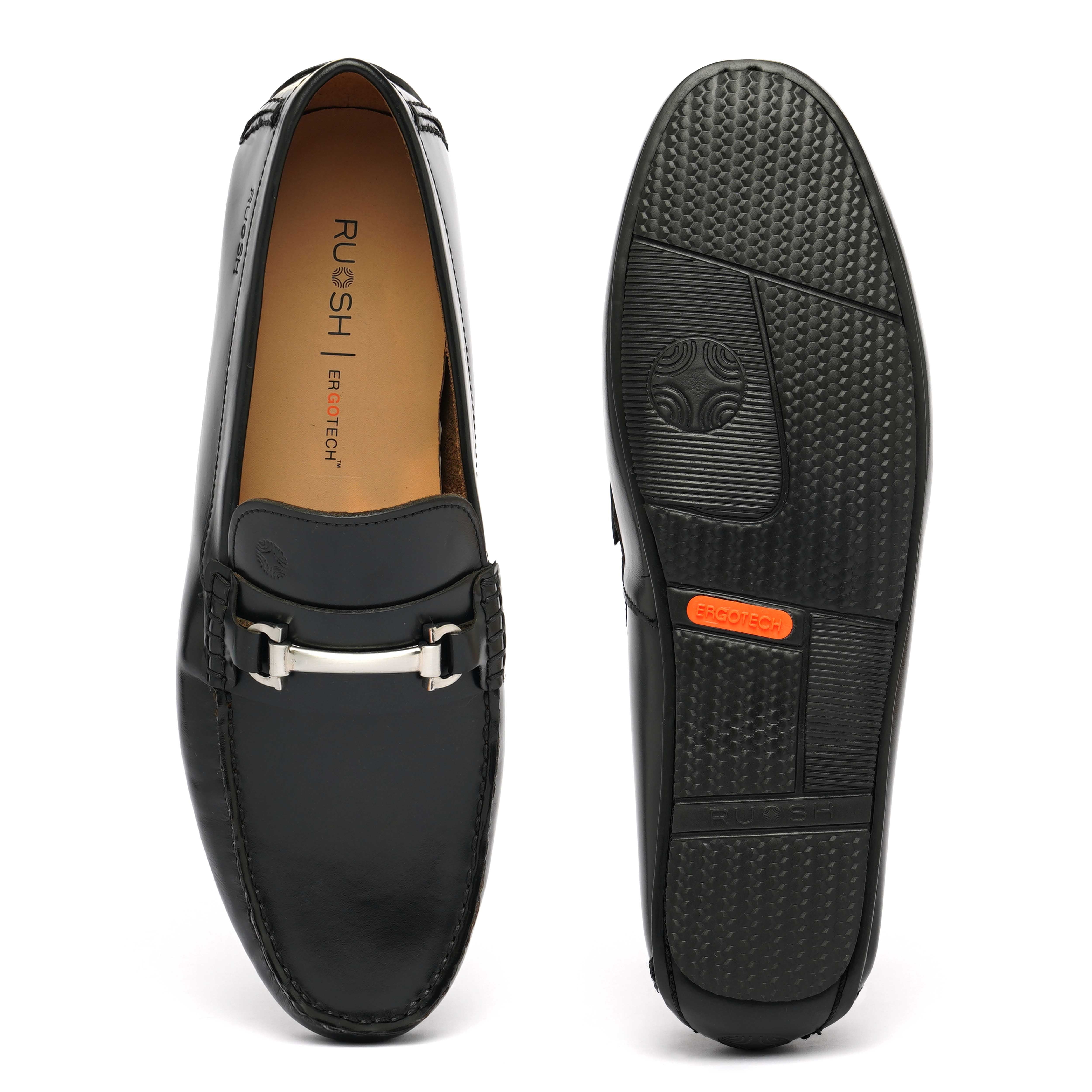 The Macau Ruosh Men Black Glossy Casual Driver