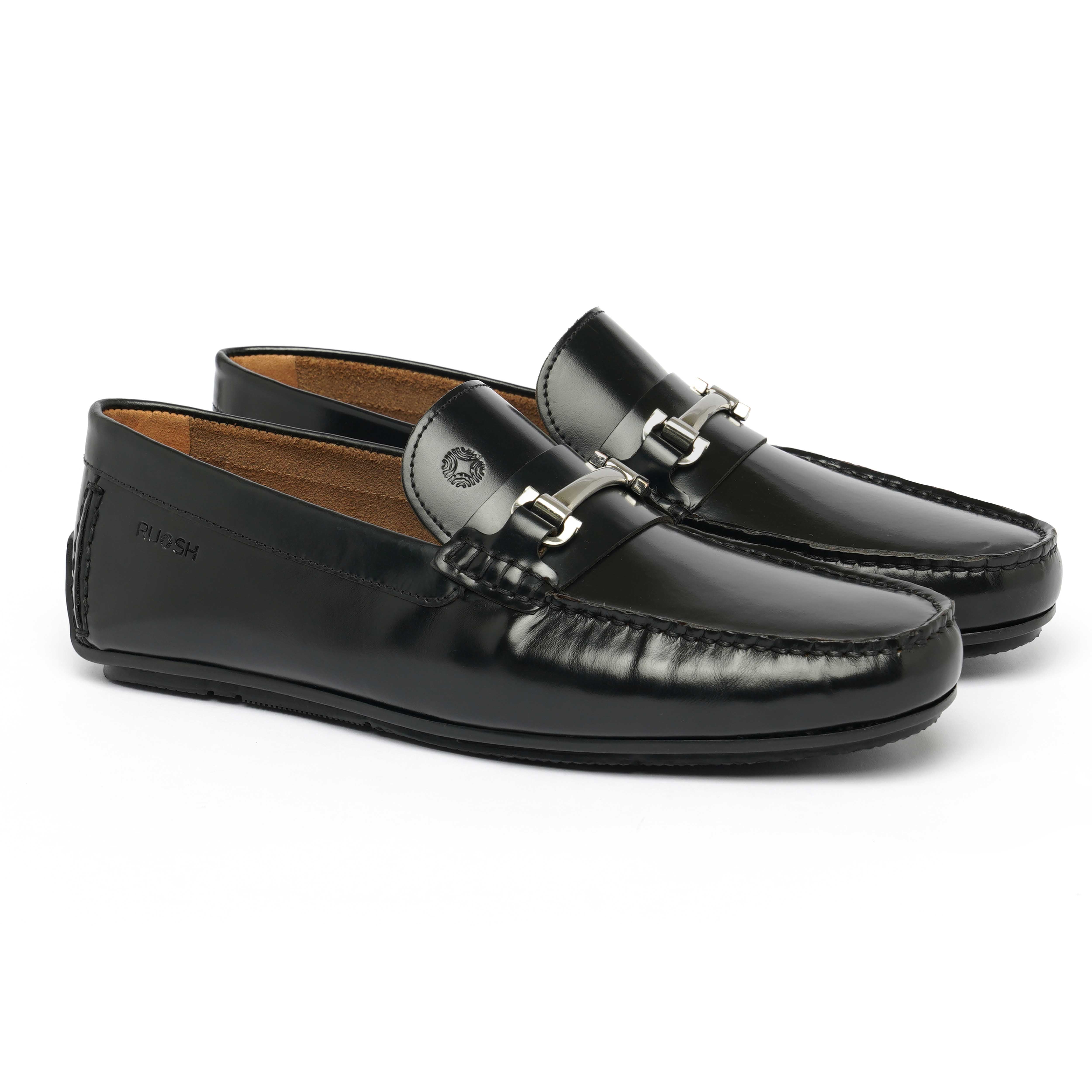 The Macau Ruosh Men Black Glossy Casual Driver