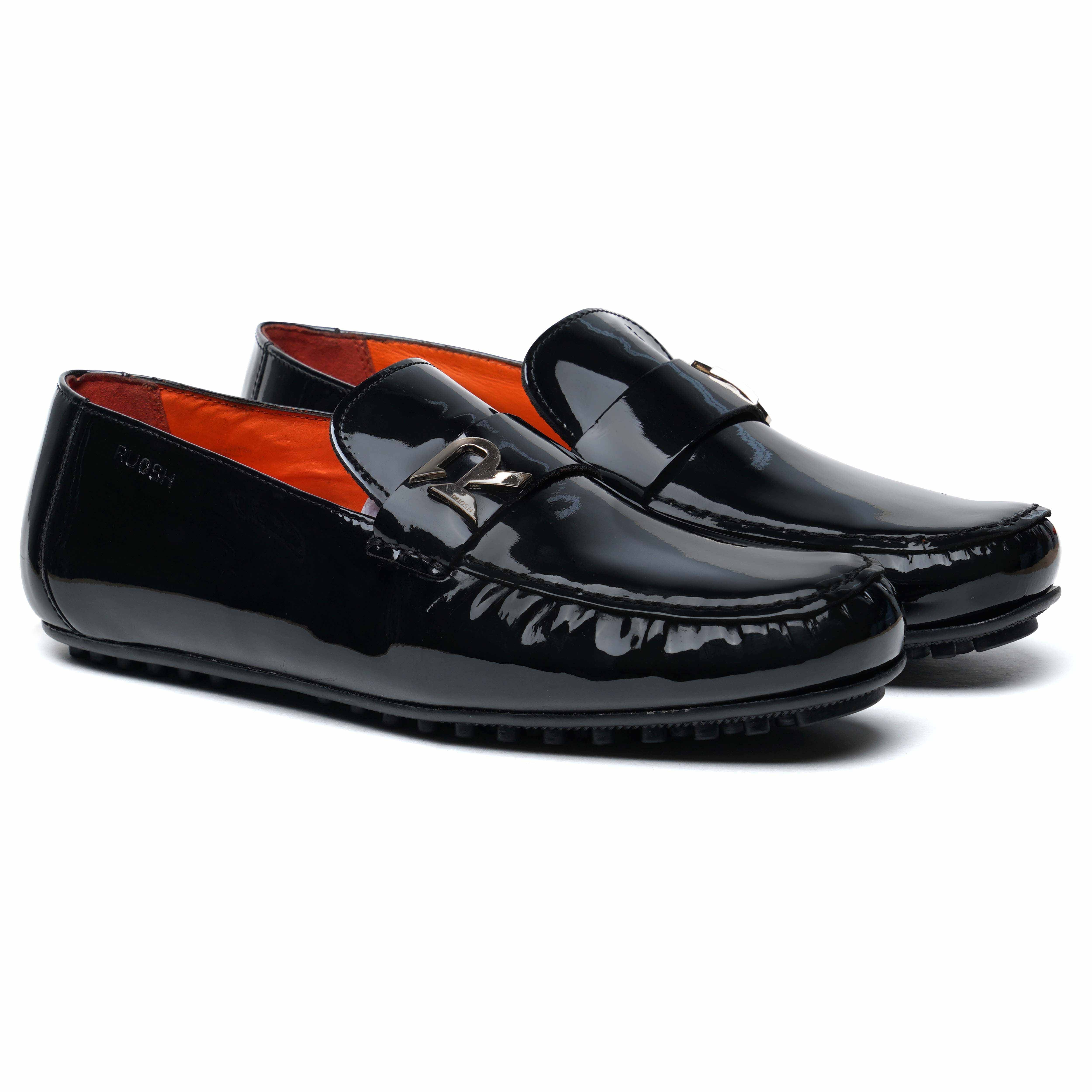 The Seti Ruosh Men Black Glossy Loafer