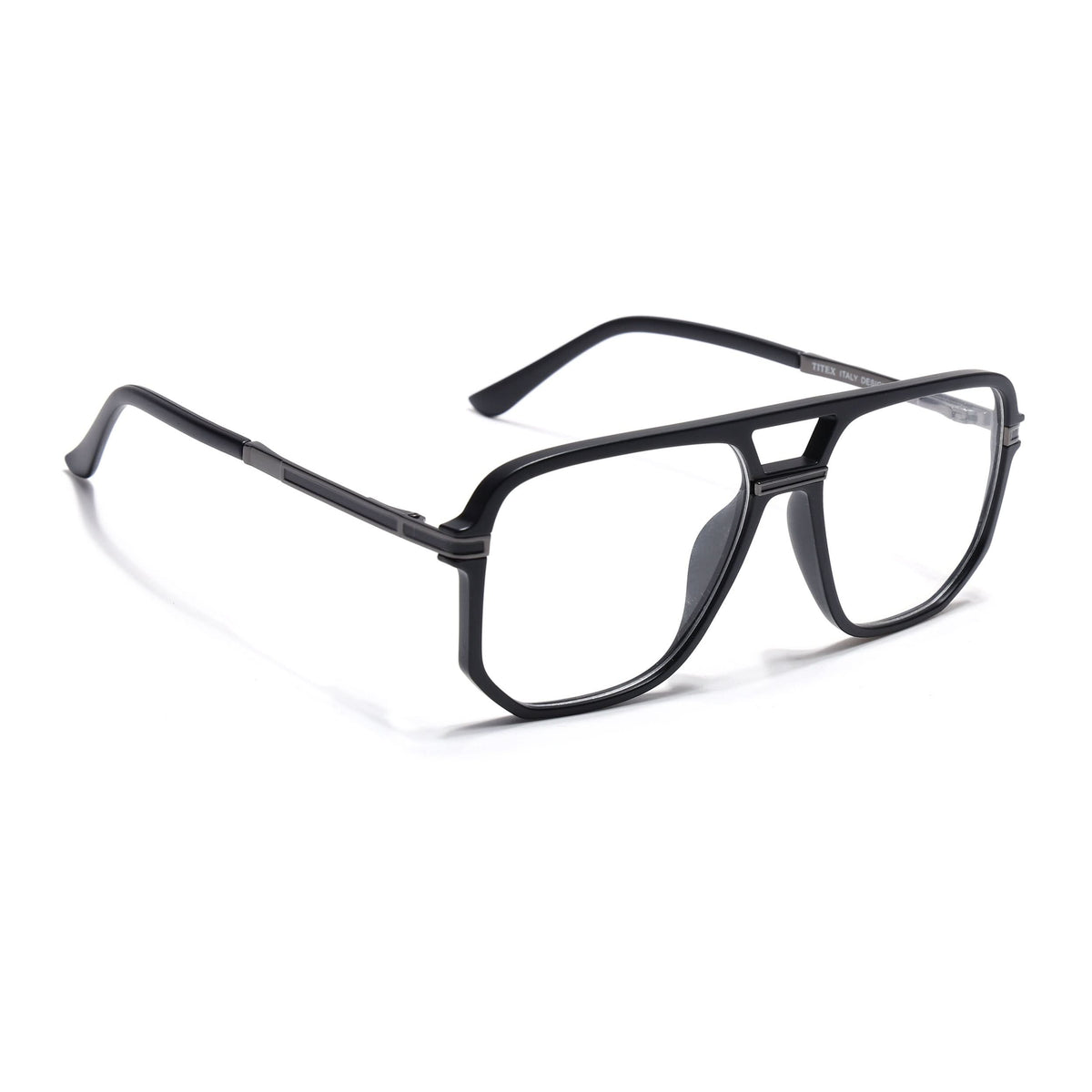 Eyejack Titex Matte Black & Grey Wayfarer Eyeglasses for Men and Women - Style L273 - view 1