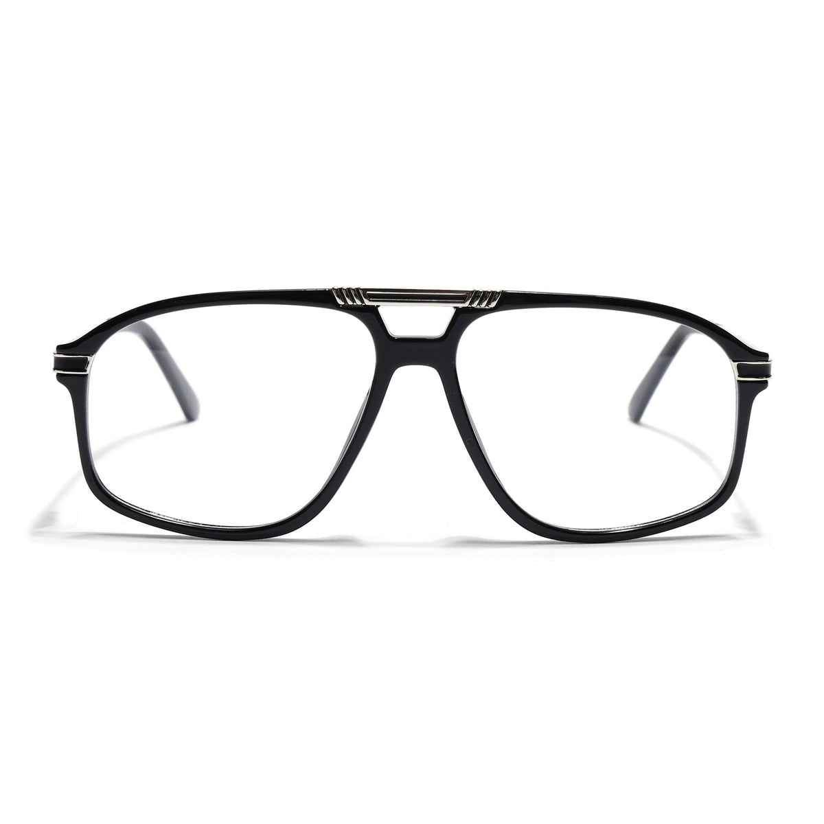 Eyejack Titex Shine Black & Silver Aviator Eyeglasses for Men and Women - view 2