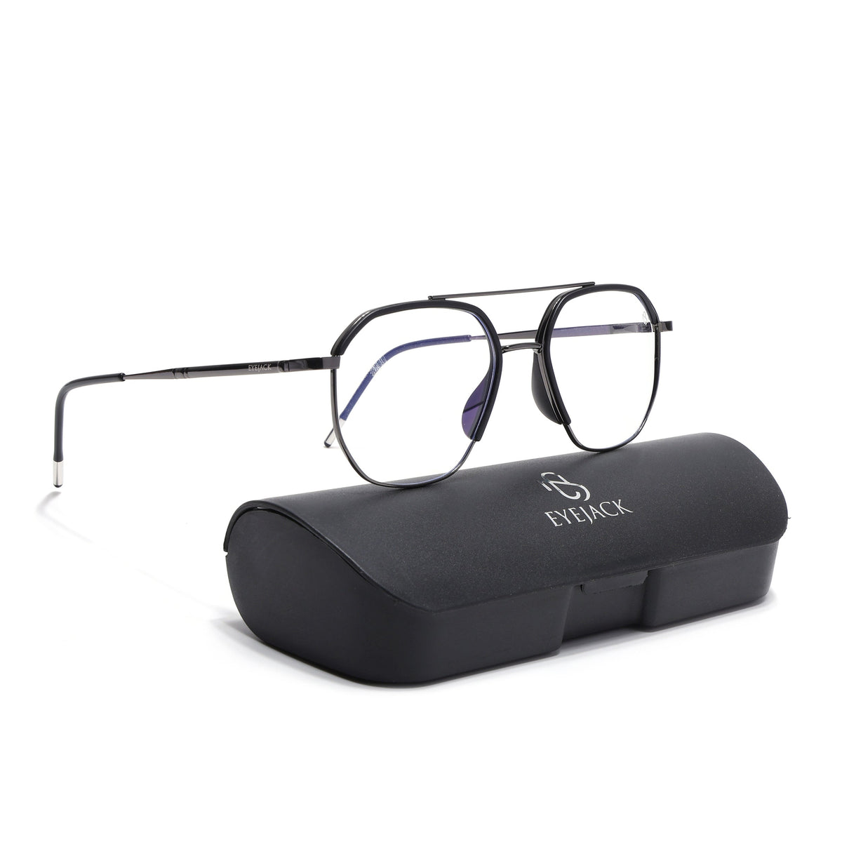 Eyejack Aura Grey & Black Wayfarer Eyeglasses for Men and Women - Style 1946 - view 8