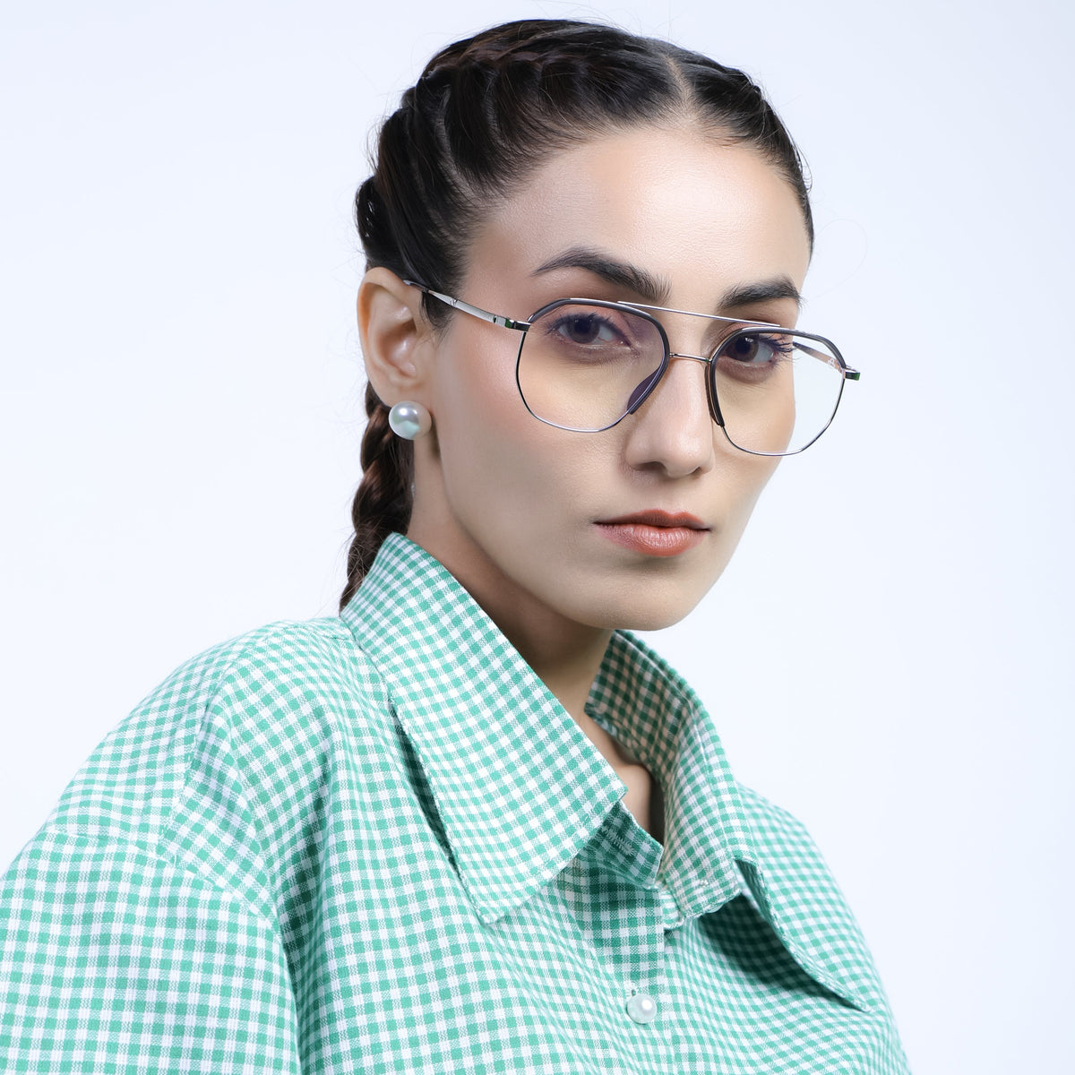 Eyejack Aura Grey & Silver Wayfarer Eyeglasses for Men and Women - Style 1947 - view 10
