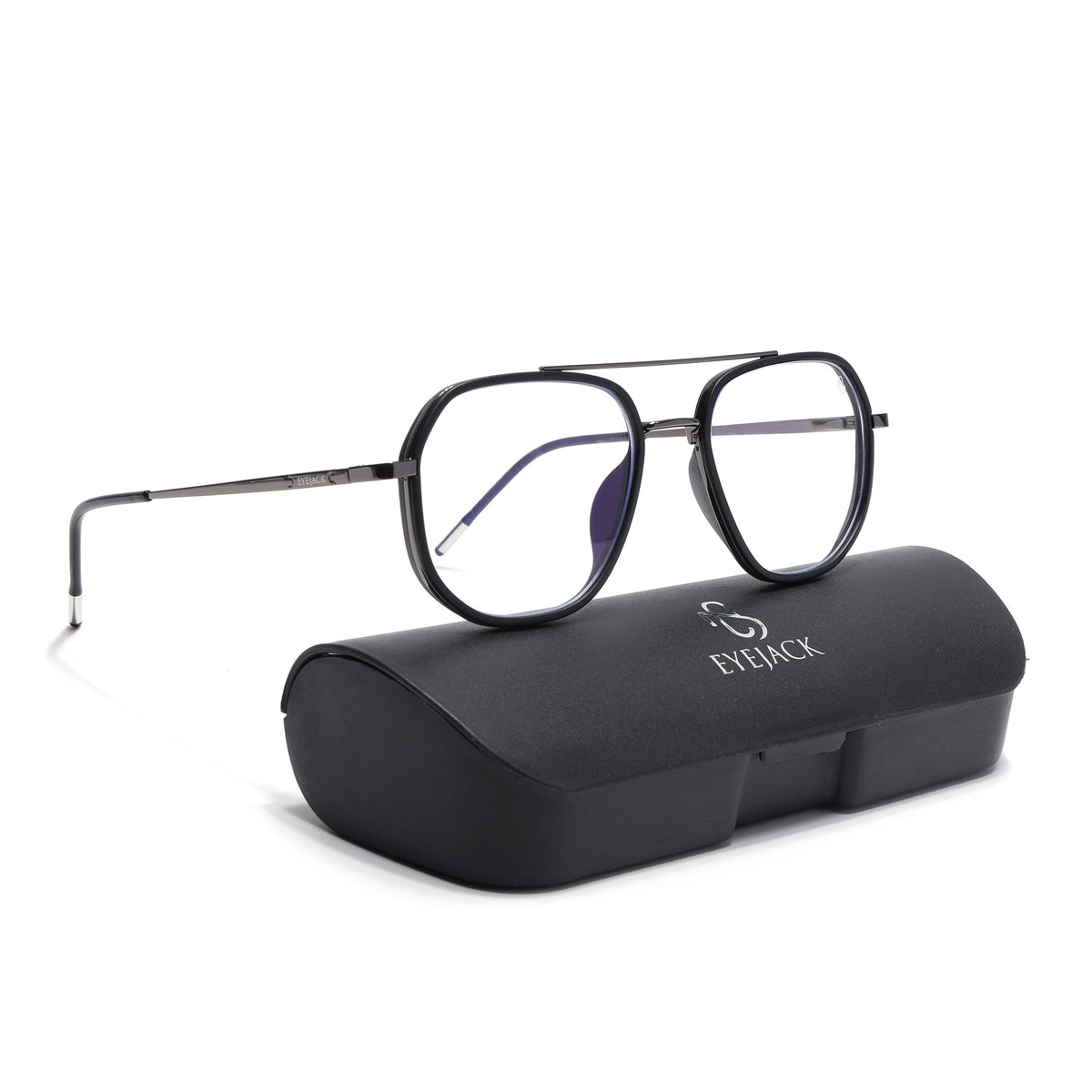 Eyejack Aura Grey & Black Wayfarer Eyeglasses for Men and Women - Style 1958 - view 6