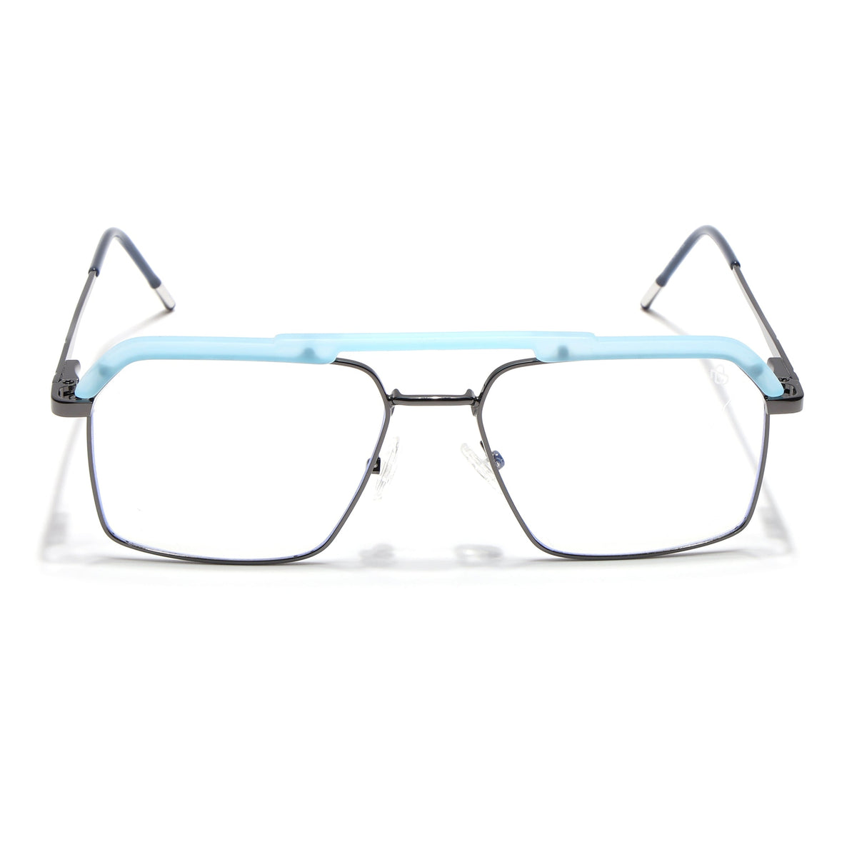 Eyejack Aura Sky Blue & Grey Wayfarer Eyeglasses for Men and Women - view 2