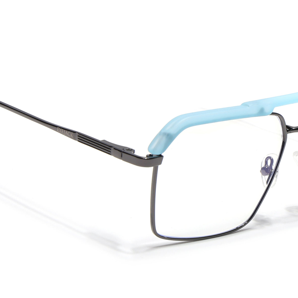 Eyejack Aura Sky Blue & Grey Wayfarer Eyeglasses for Men and Women - view 3