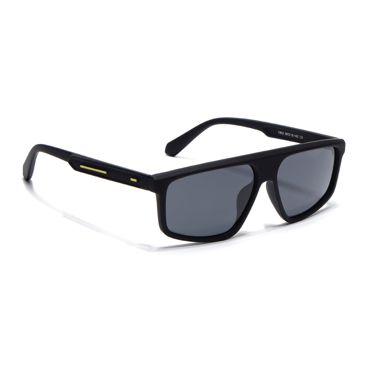 Eyejack Crossline Black Rectangle Sunglasses for Men and Women - Style 2057 - view 2