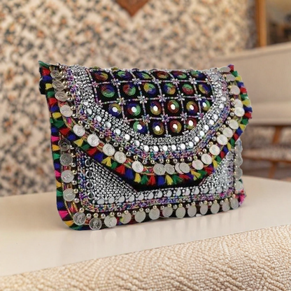 Sling Bag Boho Mirror Work Bag – Vibrant Ethnic Chic