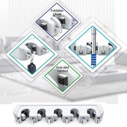 5-Layer Wall Mounted Mop & Broom Holder – Multipurpose Organizer Rack