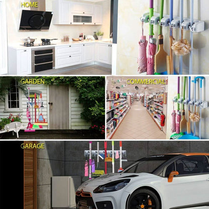 5-Layer Wall Mounted Mop & Broom Holder – Multipurpose Organizer Rack