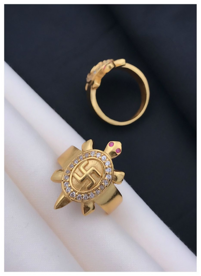Men’s Gold Plated Cubic Zirconia Finger Ring for Ethnic Party Wear MAITRY ENTERPRISE