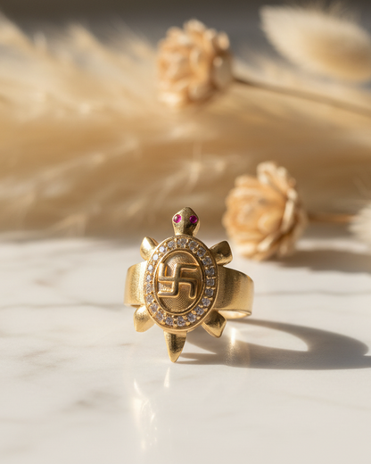 Men’s Gold Plated Cubic Zirconia Finger Ring for Ethnic Party Wear MAITRY ENTERPRISE