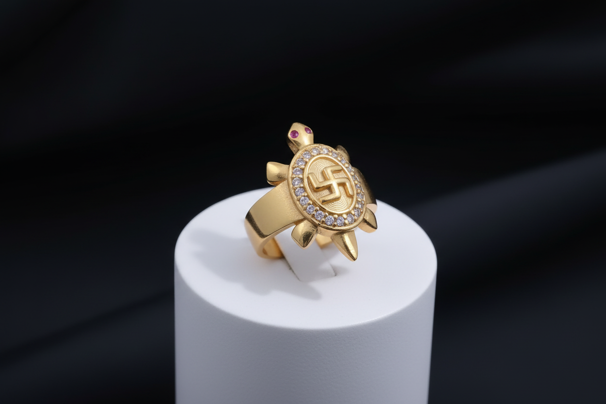 Men’s Gold Plated Cubic Zirconia Finger Ring for Ethnic Party Wear MAITRY ENTERPRISE