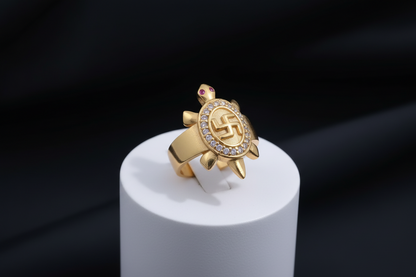 Men’s Gold Plated Cubic Zirconia Finger Ring for Ethnic Party Wear MAITRY ENTERPRISE