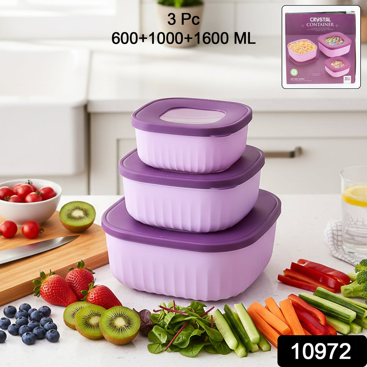 Premium 3 Piece Food Storage Container Set HP DD
