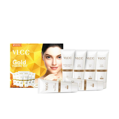 VLCC Gold Facial Kit. Bright & glowing skin - Parlour Glow (6 x 1.67 g)
