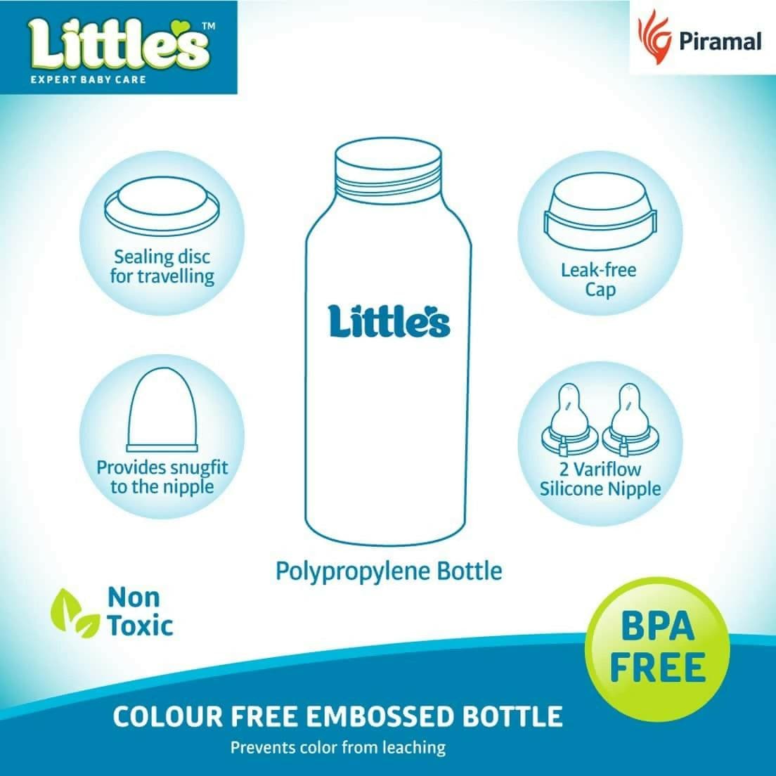 Little's classic mini blue feeding bottle of 120 ml - HalfPe