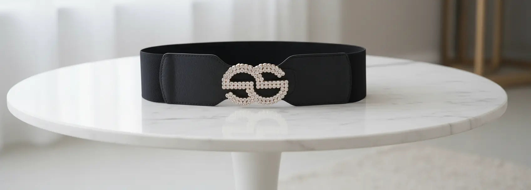 ZEVORA Women Casual, Evening, Formal, Party Black Fabric Belt AVENUE OVERSEAS