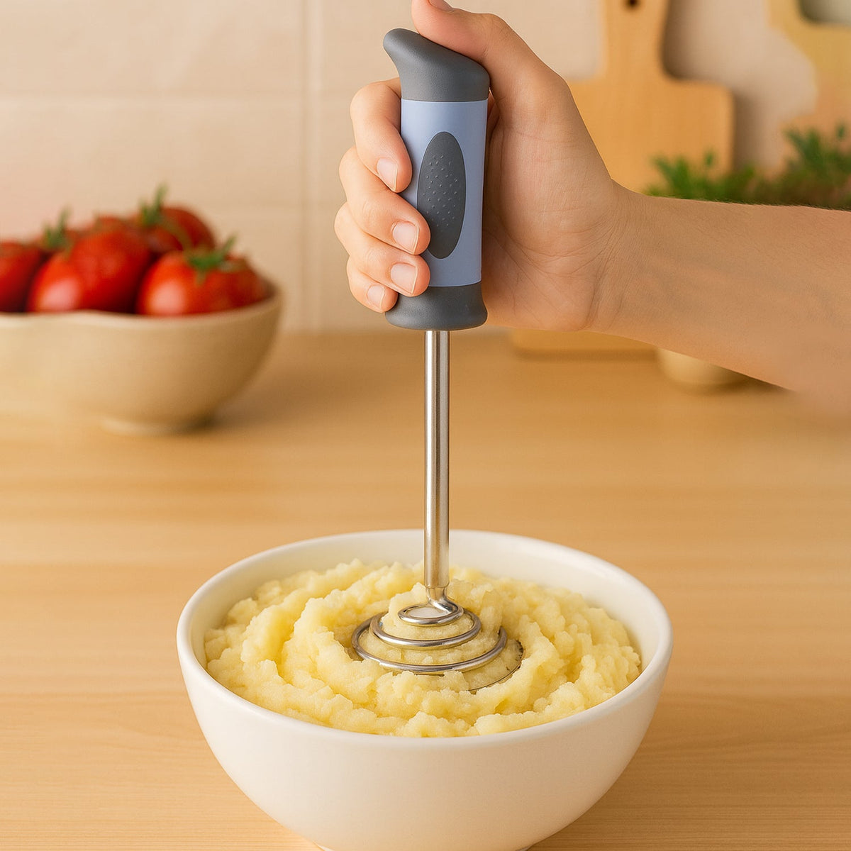 Supermom Spring Omasher Heavy Duty Stainless Steel Vegetable  Potato Masher HP DD