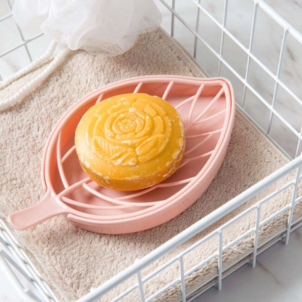 Leaf Shape Dish Bathroom Soap Holder (4 pcs)