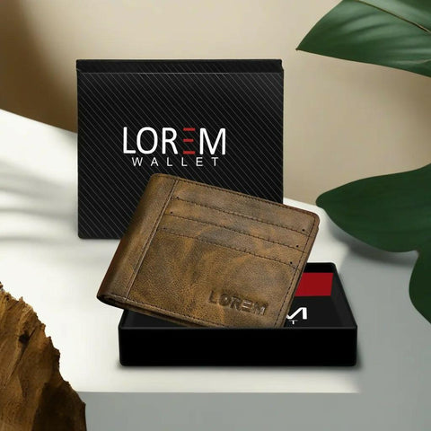 Lorem Brown Out Side Card Slot Bi-Fold Faux Leather 6 ATM Slots Wallet For Men - HalfPe