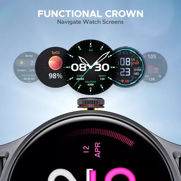 boAt Lunar Vista w/Large 1.52" (3.8 cm) HD Always on Display, 100+ Sports Mode Fitness Smart Watch for Men & Women(Multicolor)