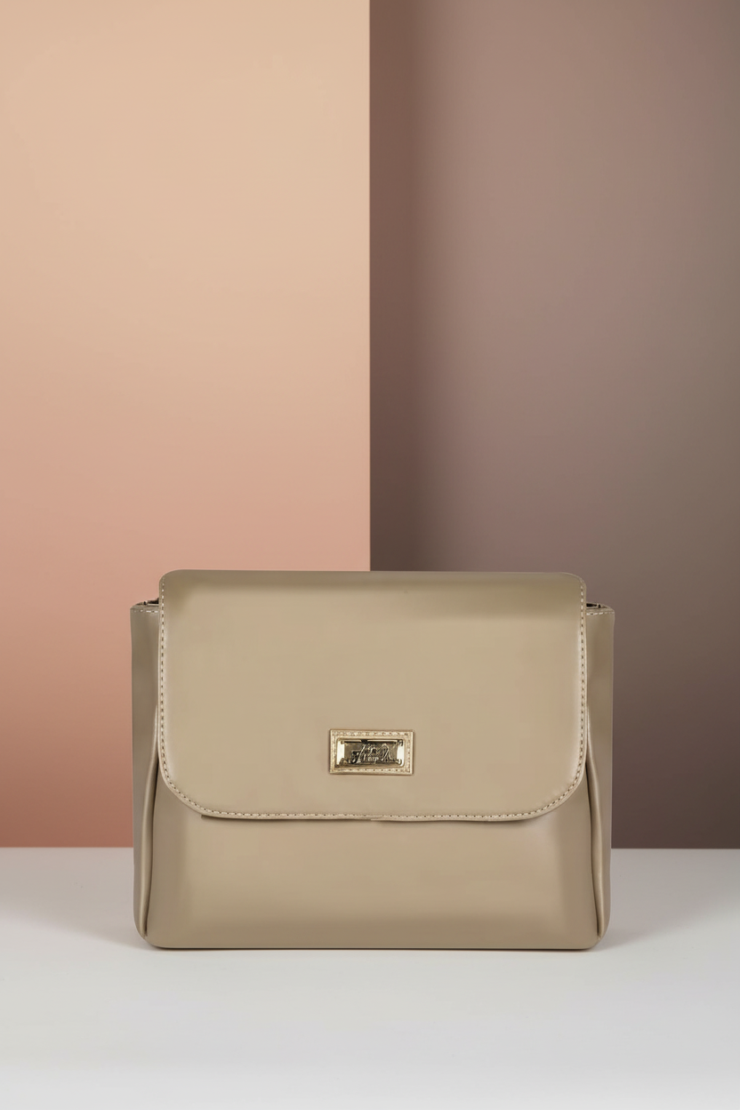 Elegant PU Leather Sling Bag – Classic & Versatile (Beige) RAYORA ENTERPRISE