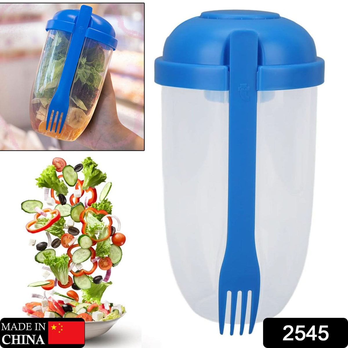 Fruit And Vegetable Salad Cups  Easy Clean Salad Mixing Cup  (1pc) HP DD