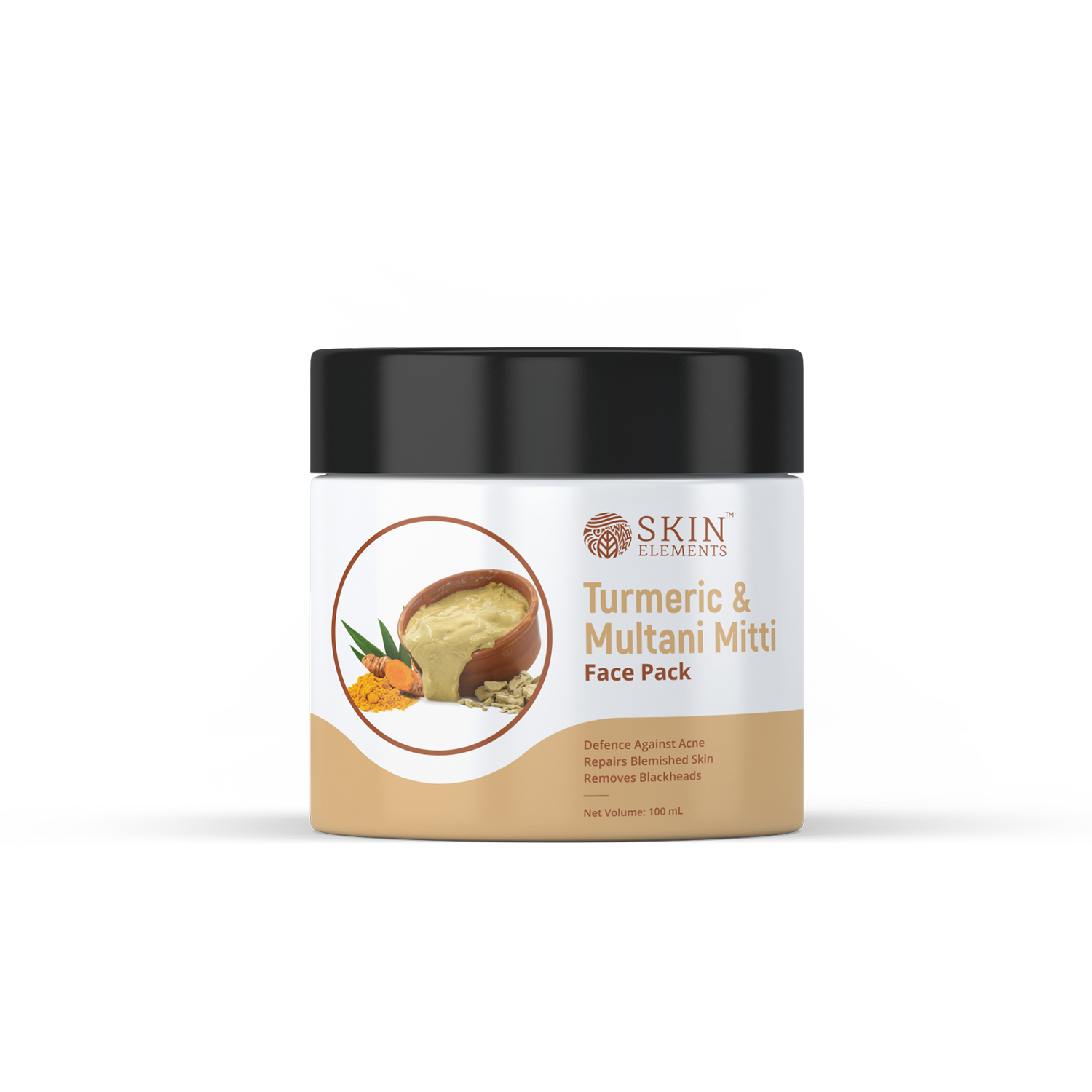 Skin Elements Turmeric (Haldi) & Multani Mitti Face Mask Pack | Ubtan Face Pack | Acne & Blackheads removal