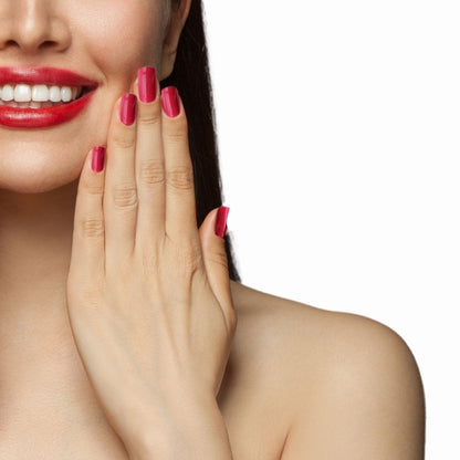 Sanfe Instant Press On Nails - Heart | 24 Reusable Artificial Fake Nail Set/Extensions | Quick, Lightweight, Salon Look, Lasts upto 3 weeks | For Festivals & Special Occasions