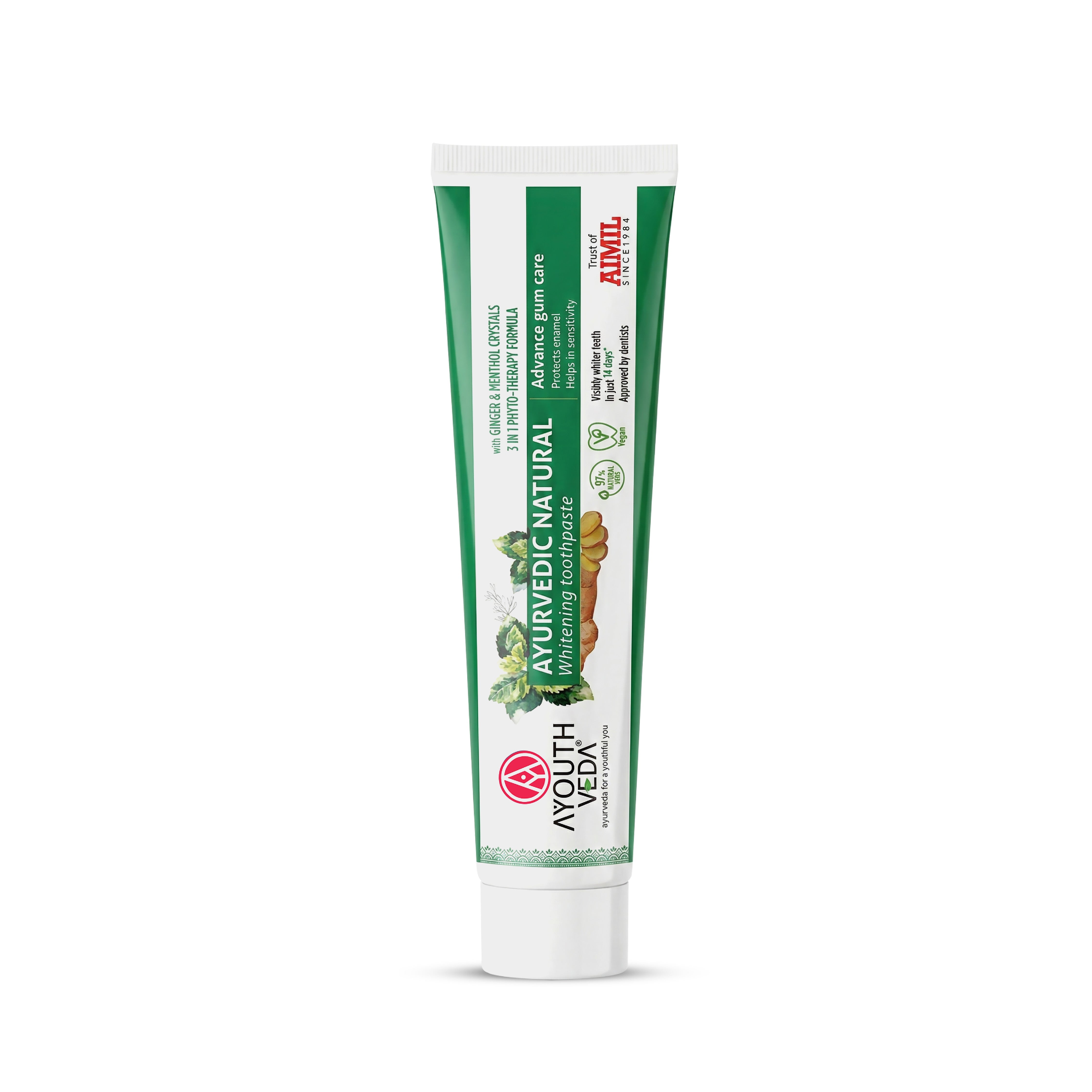 Ayurvedic Natural Whitening toothpaste Pack of 4 (100 gm) Aimil Ayouthveda