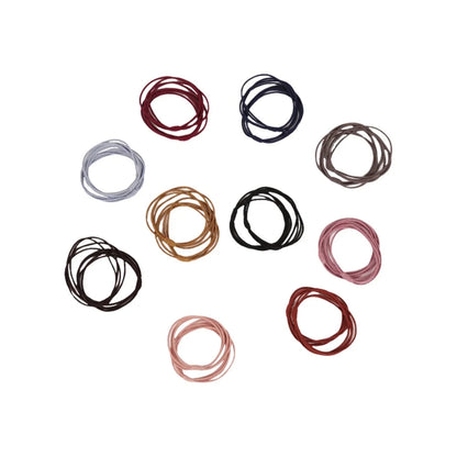 Sanfe Multicolor Hair Ties Soft Premium Elastic No Damage Seamless Ouchless Soft Stretchable Non-Slip Cotton Rubber Bands, Thick Thin Hair, Ponytail Holders