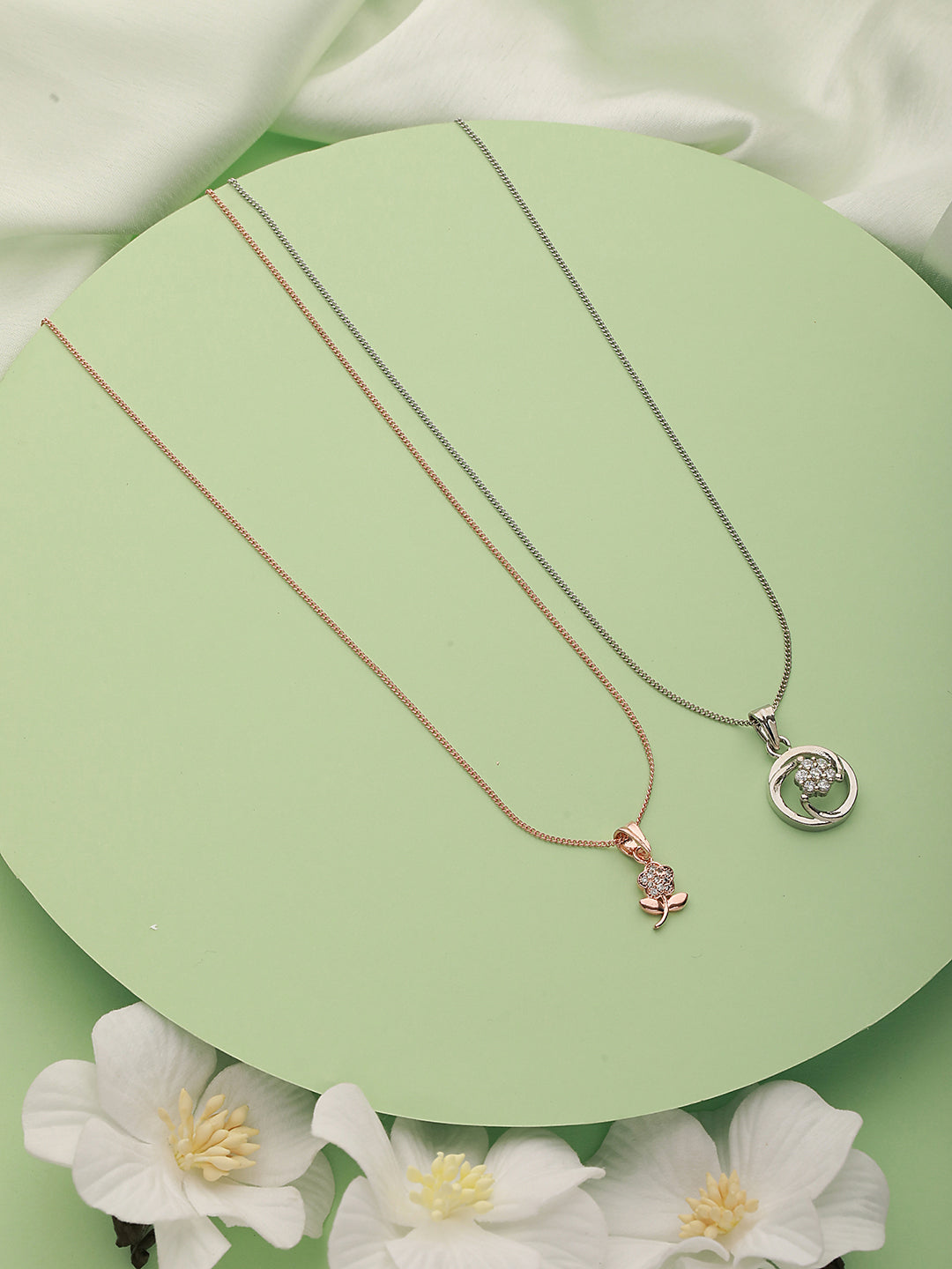 Set Of 2 Rose Gold-Plated Chain