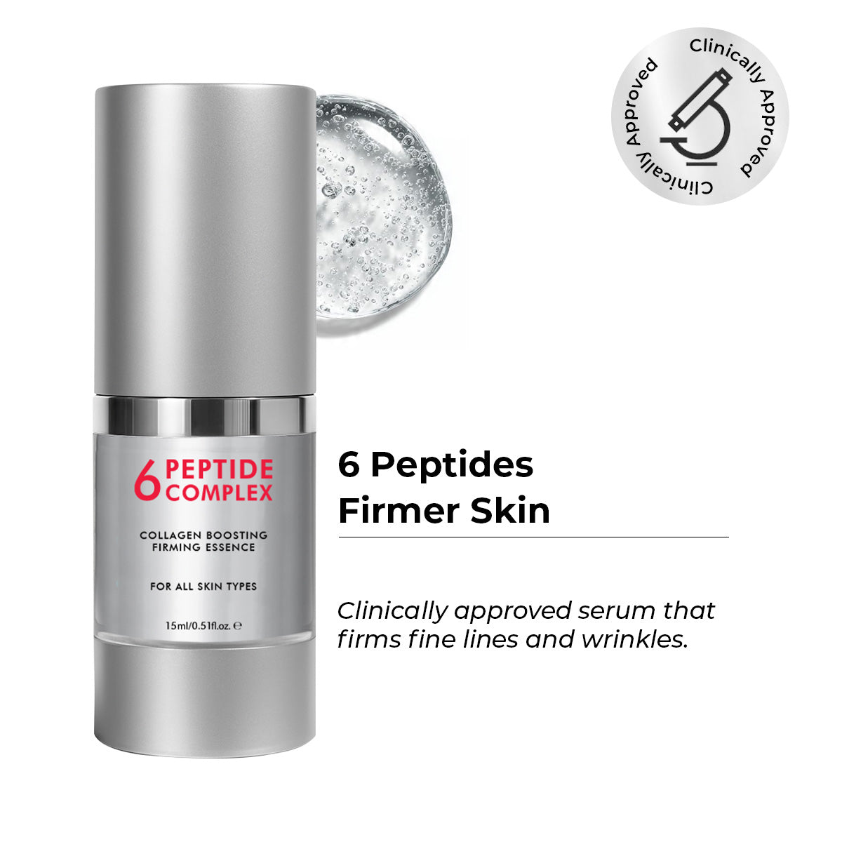 Conscious Chemist 6 Peptide Anti Aging Face Serum | Firming & Wrinkle Repair (15 ml)