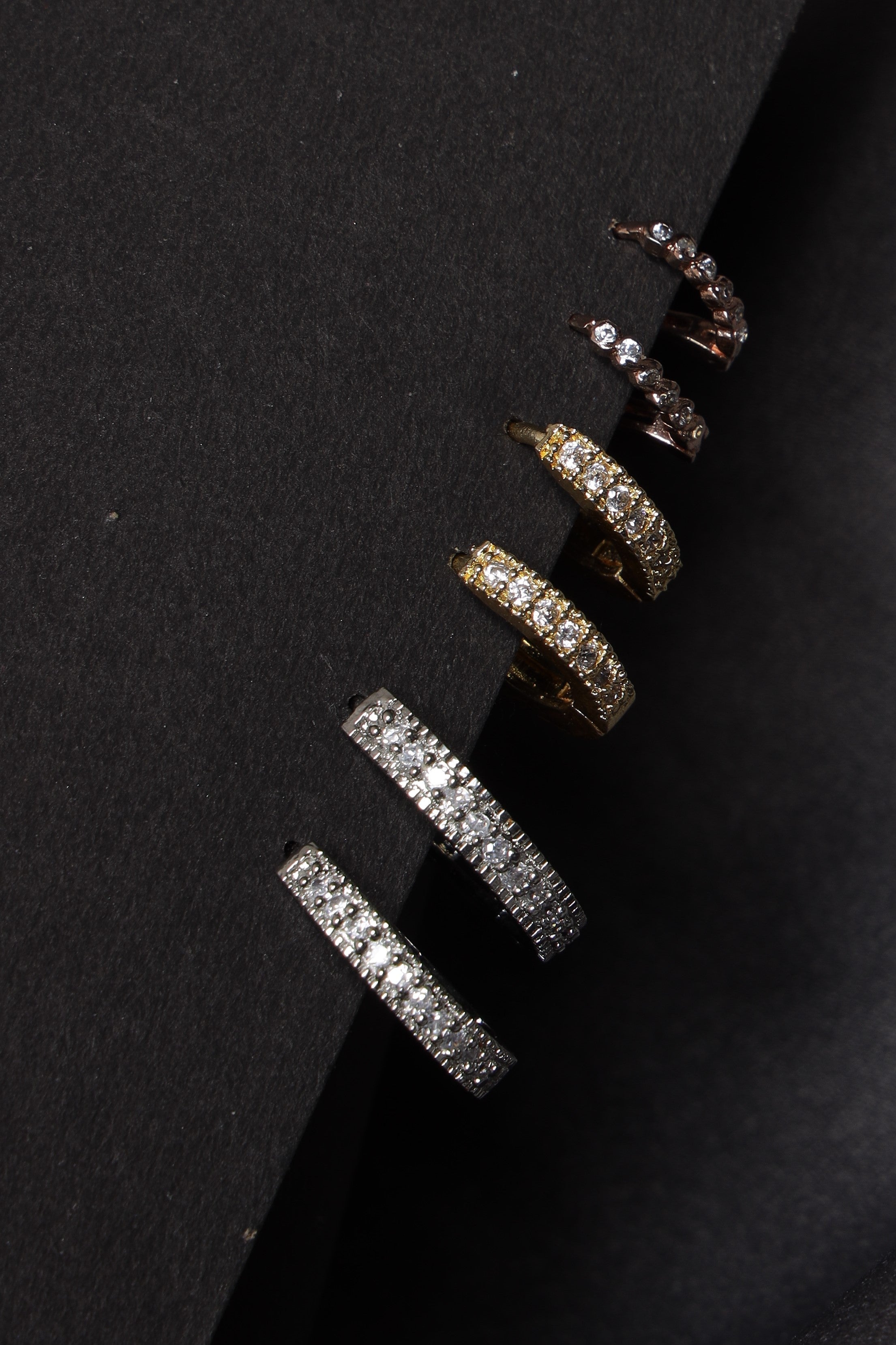 Set Of 3 Ad Studded Earrings