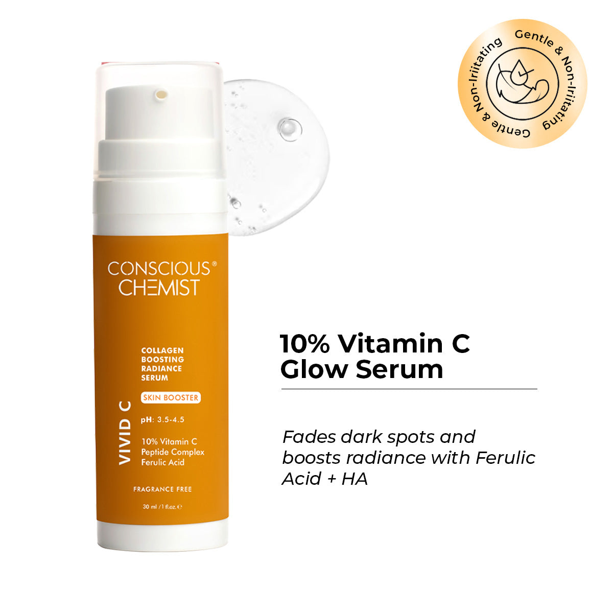 Conscious Chemist 10% Vitamin C Face Serum | For Glowing Skin (30 ml)
