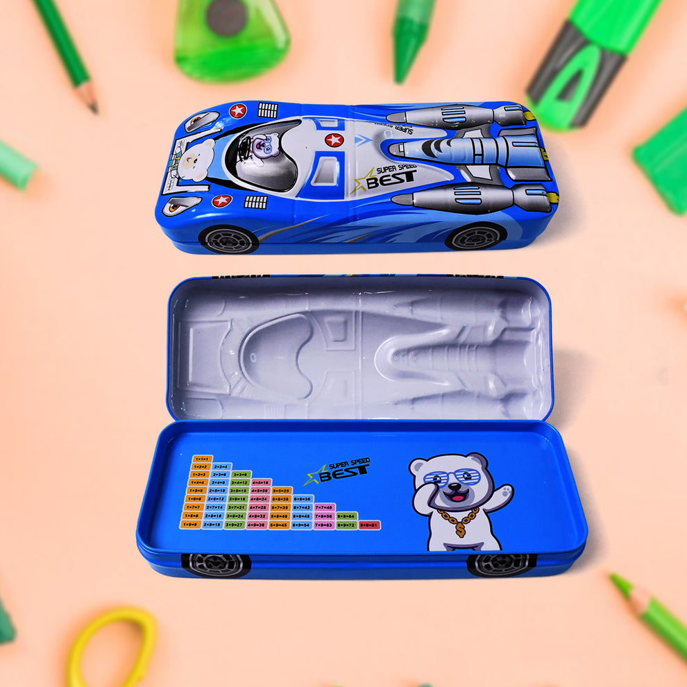 Car-Shaped Metal Pencil Box for Kids – Fun Stationery Gift for School & Birthdays (1 Pc)