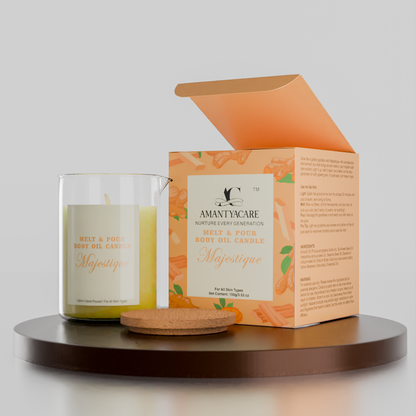 Melt & Pour Aromatherapy Body Oil Candle – Majestique (Sandalwood & Turmeric) by Amantya Care Amantya Care